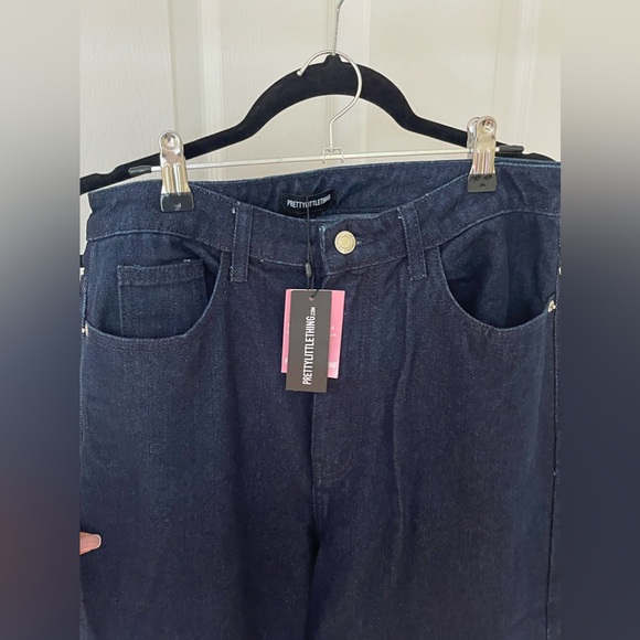 PLT Straight Leg Jeans - Diamanté Tassel Hem - Picture 10 of 14